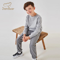 Sustainable children boy sweatshirt organic kids bamboo sweatshirt eco friendly children crew neck sweatshirt