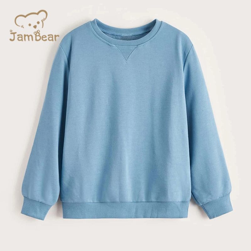 Sustainable children boy sweatshirt organic kids bamboo sweatshirt eco friendly children crew neck sweatshirt