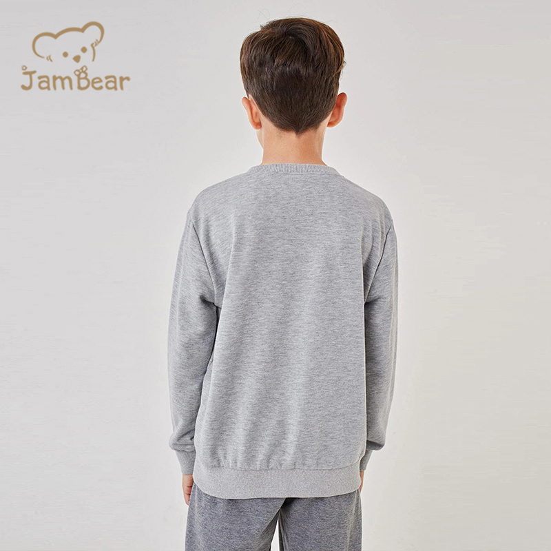 Sustainable children boy sweatshirt organic kids bamboo sweatshirt eco friendly children crew neck sweatshirt
