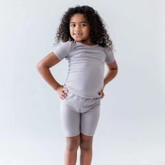 Short Sleeve Lounge Sets toddler short sets solid color pajamas Bamboo viscose baby pyjama sets