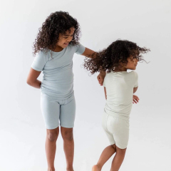 Summer kids Pajamas Set solid color toddler Pyjamas Set organic baby clothes eco-friendly baby short sets