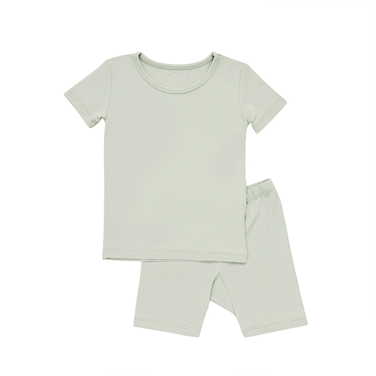 Summer kids Pajamas Set solid color toddler Pyjamas Set organic baby clothes eco-friendly baby short sets