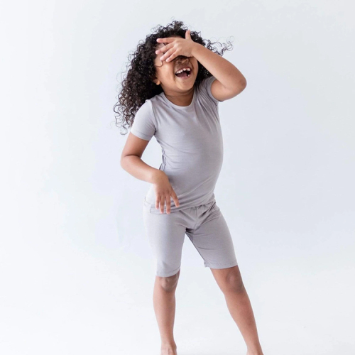 Short Sleeve Lounge Sets toddler short sets solid color pajamas Bamboo viscose baby pyjama sets