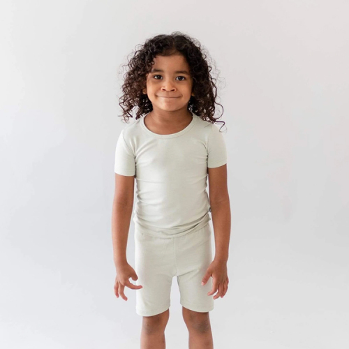 Summer kids Pajamas Set solid color toddler Pyjamas Set organic baby clothes eco-friendly baby short sets