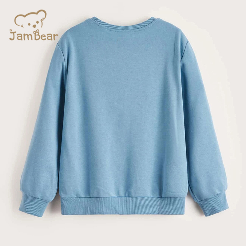 Sustainable children boy sweatshirt organic kids bamboo sweatshirt eco friendly children crew neck sweatshirt
