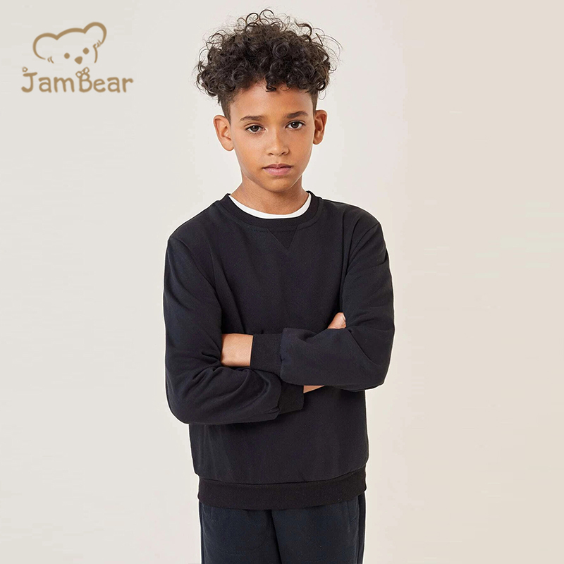 Organic children bamboo sweatshirt sustainable sweatshirts for boys eco friendly crewneck sweatshirt kids