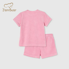100% Organic cotton terry towelling Set short sleeve toddler terry cloth short set sustainable towel cloth shorts set eco friendly