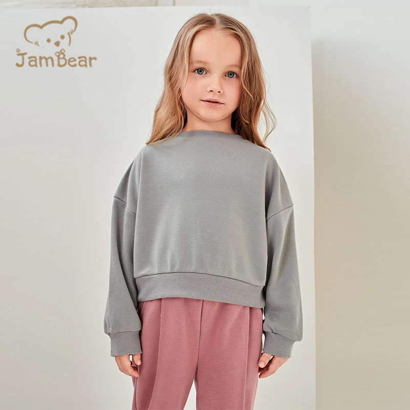 Bamboo Baby Sweatshirt Girl Sustainable Baby Crew Neck Sweatshirt Eco Friendly Sweatshirts For Girls