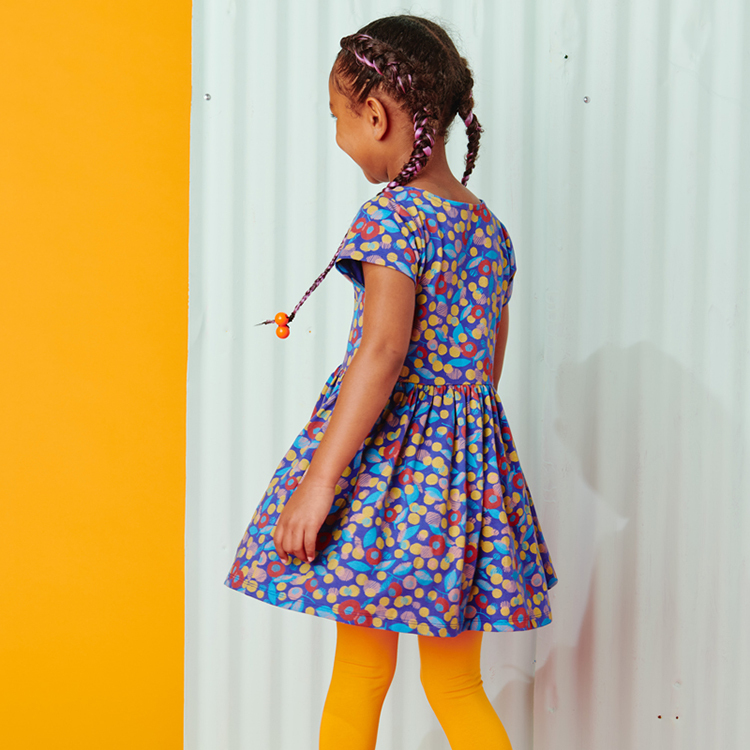 Short Sleeve Twirl Dress 100% cotton knit dresses Girls' loose skirt with short sleeves organic baby clothes