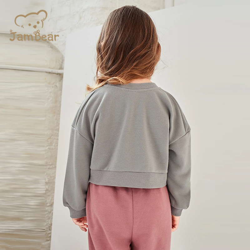 Bamboo Baby Sweatshirt Girl Sustainable Baby Crew Neck Sweatshirt Eco Friendly Sweatshirts For Girls