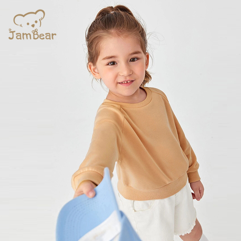 Bamboo Baby Sweatshirt Girl Sustainable Baby Crew Neck Sweatshirt Eco Friendly Sweatshirts For Girls