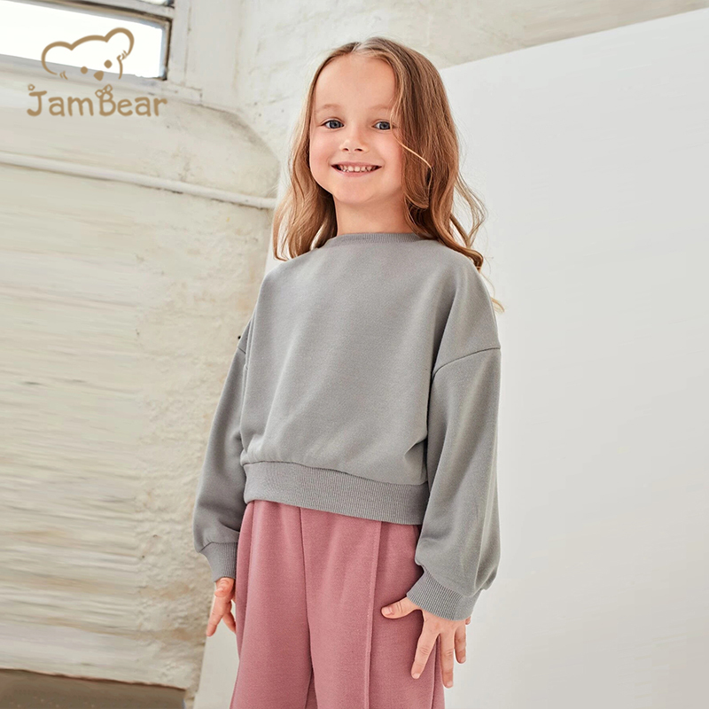 Bamboo Baby Sweatshirt Girl Sustainable Baby Crew Neck Sweatshirt Eco Friendly Sweatshirts For Girls