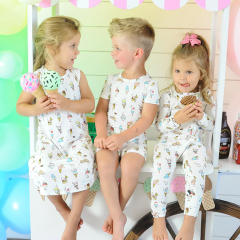 two-piece bamboo pajamas two-piece bamboo pyjamas organic baby clothes Shorts Pajama Set