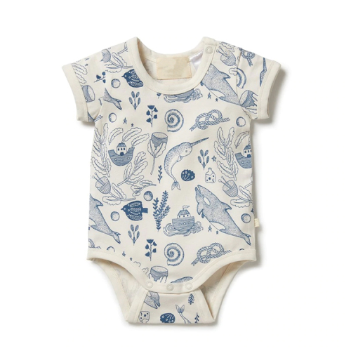 Short sleeve rib bodysuit summer baby romper Organic Cotton Unisex Baby suit organic baby clothes Eco Infants onesie