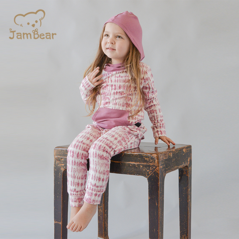 Organic Kids Hoodie Jogger set french terry Sustainable kids jogger sets Bamboo Cotton girls sweatsuits kids