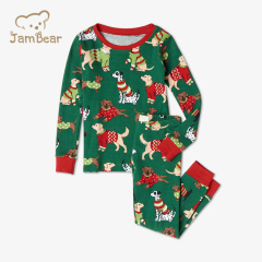 100% Organic cotton Christmas kids pajama set eco friendly Christmas pajamas kids sustainable children's lounge wear
