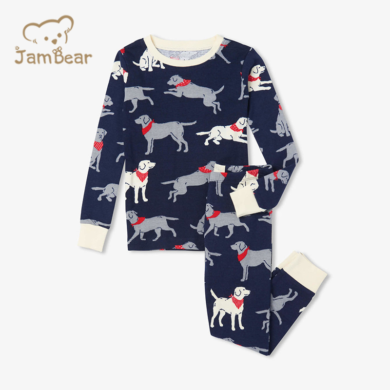 100% Organic cotton Christmas kids pajama set eco friendly Christmas pajamas kids sustainable children's lounge wear