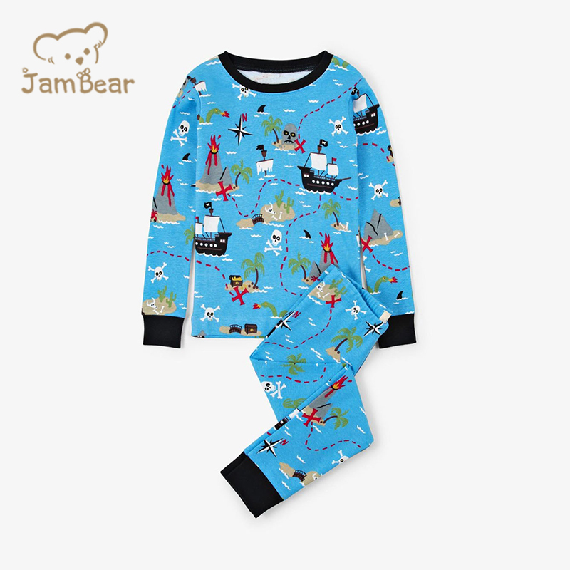 100% Organic cotton Christmas kids pajama set eco friendly Christmas pajamas kids sustainable children's lounge wear