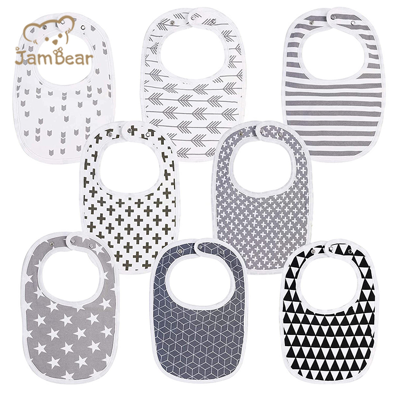 100% Organic cotton baby bib sustainable bib for baby printed eco friendly cotton bibs baby