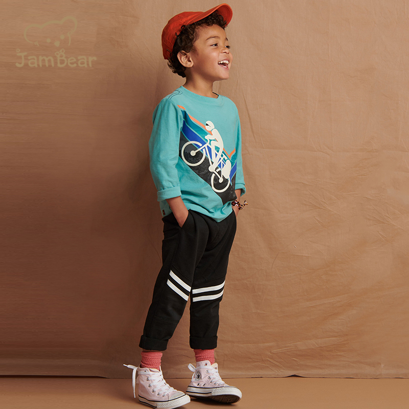 100% Organic cotton rib children pants sustainable boys pants kids eco friendly pant for kids children jogger