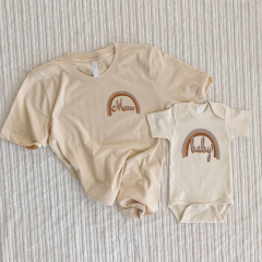 Mommy Tshirts and baby rompers organic baby clothes Mommy and Me outfit matching mum and baby