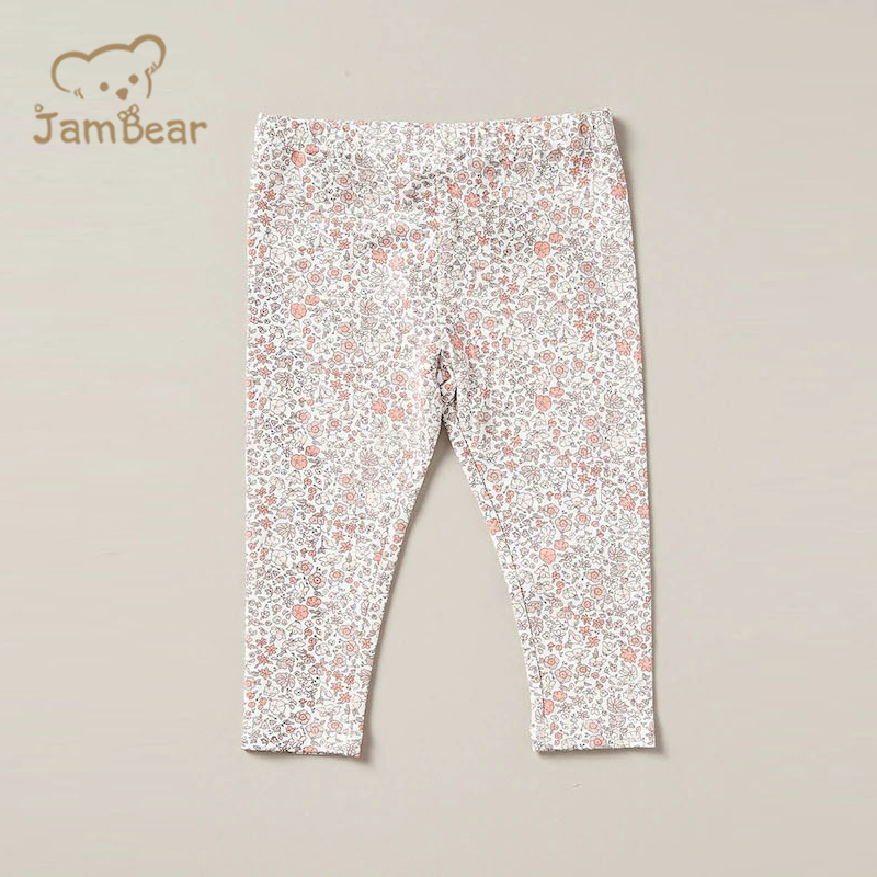 Organic cotton baby leggings pants sustainable infant organic leggings printed eco friendly toddler leggings full length