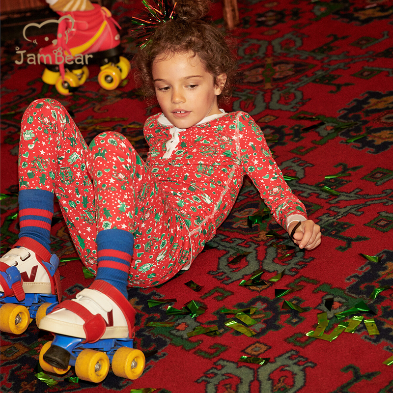 100% Pima cotton children's Christmas pajamas eco friendly Christmas kid pajamas sustainable kids sleepwear