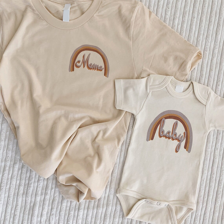 Mommy Tshirts and baby rompers organic baby clothes Mommy and Me outfit matching mum and baby