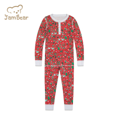 100% Pima cotton children's Christmas pajamas eco friendly Christmas kid pajamas sustainable kids sleepwear