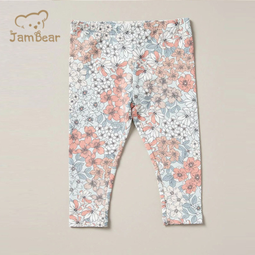 Organic cotton baby leggings pants sustainable infant organic leggings printed eco friendly toddler leggings full length