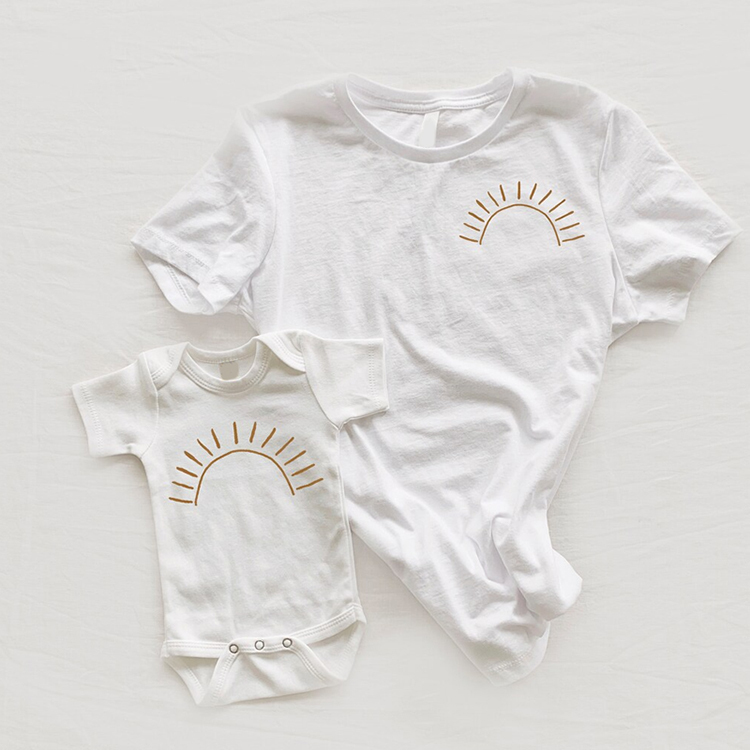 Family matching outfits Mommy and Me outfit Organic Cotton matching outfits for mother and daughter T shirt baby romper