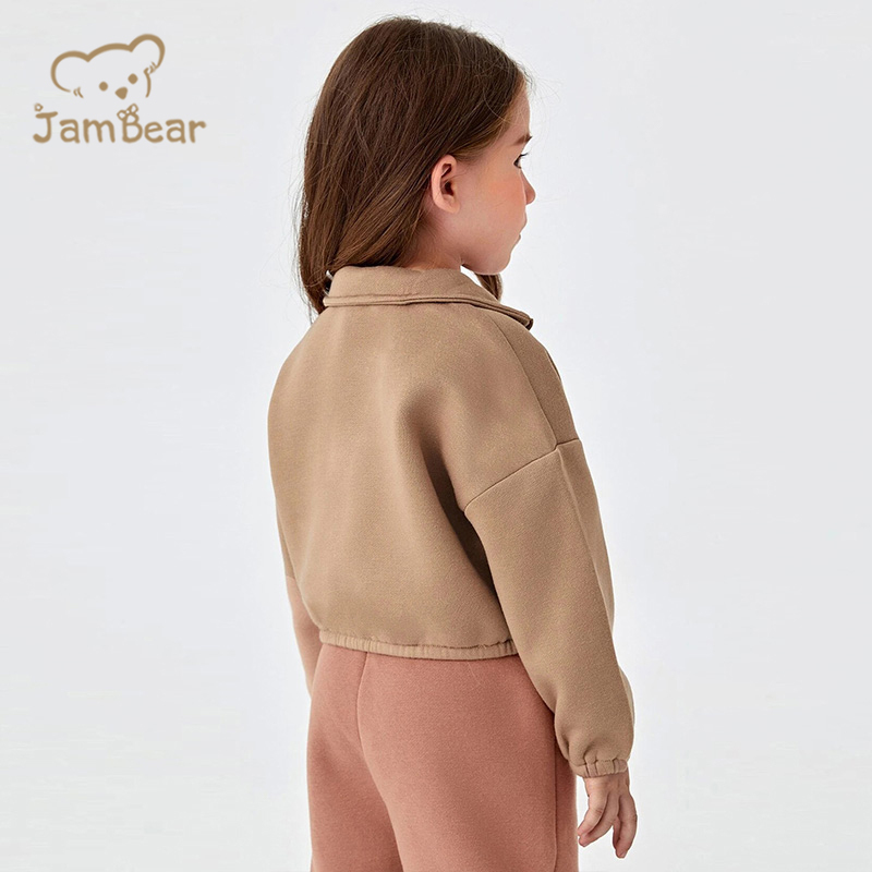 Organic Baby Half Zipper Sweatshirt Sustainable Half Zip Sweatshirts For Girls Eco Friendly Organic Cotton Baby Sweatshirt