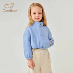 Bamboo Half Zip Sweatshirt Eco Friendly Toddler Girl Half Zipper Sweatshirt Sustainable Baby Sweatshirt