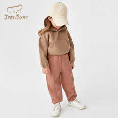 Organic Baby Half Zipper Sweatshirt Sustainable Half Zip Sweatshirts For Girls Eco Friendly Organic Cotton Baby Sweatshirt