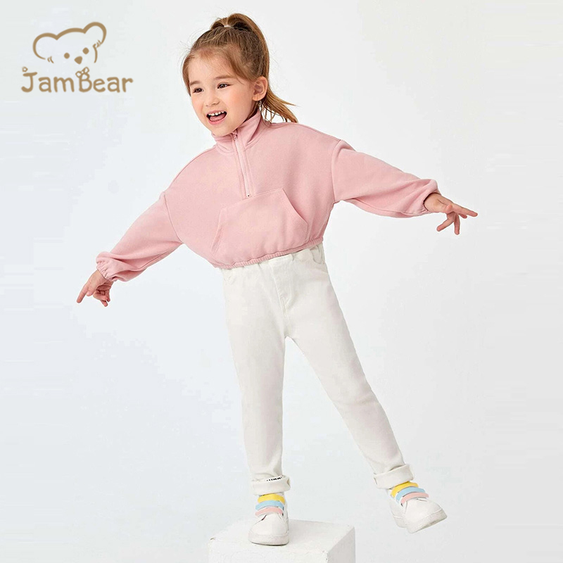 Bamboo Half Zip Sweatshirt Eco Friendly Toddler Girl Half Zipper Sweatshirt Sustainable Baby Sweatshirt