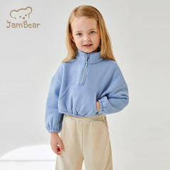 Bamboo Half Zip Sweatshirt Eco Friendly Toddler Girl Half Zipper Sweatshirt Sustainable Baby Sweatshirt