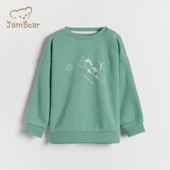 Organic bamboo kids fleece sweatshirt sustainable kids crewneck sweatshirt eco friendly children sweatshirts
