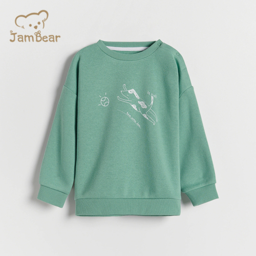 Organic bamboo kids fleece sweatshirt sustainable kids crewneck sweatshirt eco friendly children sweatshirts