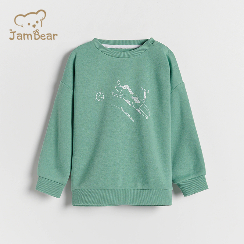 Organic bamboo kids fleece sweatshirt sustainable kids crewneck sweatshirt eco friendly children sweatshirts