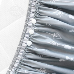 Toddler Bed Skirt Organic cotton Nursery Crib Bedding for Baby reversible crib skirt Pleated Dust Ruffle