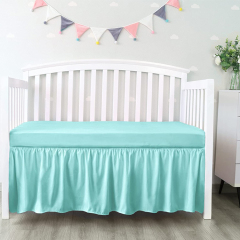 Baby reversible crib skirt Standard Crib Nursery Bedding Toddler Bed Skirt Organic cotton Nursery Crib Bedding for Baby