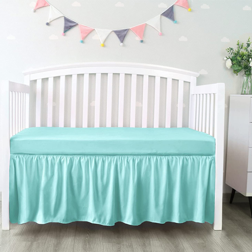 Baby reversible crib skirt Standard Crib Nursery Bedding Toddler Bed Skirt Organic cotton Nursery Crib Bedding for Baby