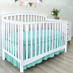 Baby reversible crib skirt Standard Crib Nursery Bedding Toddler Bed Skirt Organic cotton Nursery Crib Bedding for Baby