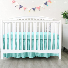 Baby reversible crib skirt Standard Crib Nursery Bedding Toddler Bed Skirt Organic cotton Nursery Crib Bedding for Baby