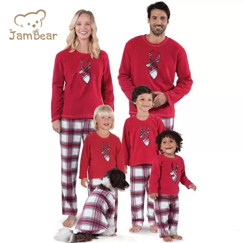 Christmas Family Matching Outfits Kids Mom Dad Santa Claus Family Pajamas Tops Pants 2pcs Set Family Matching Christmas Set