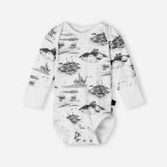 Organic Cotton Bodysuit Eco-friendly Baby summer snap romper Summer baby short suit organic baby clothes