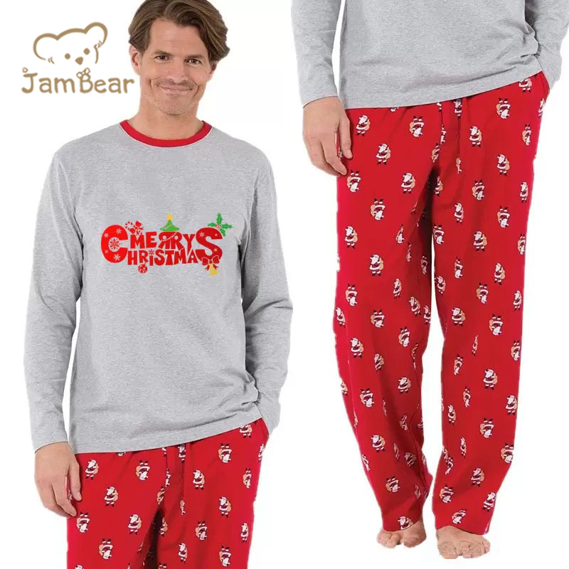 Christmas Family Matching Outfits Kids Mom Dad Santa Claus Family Pajamas Tops Pants 2pcs Set Family Matching Christmas Set