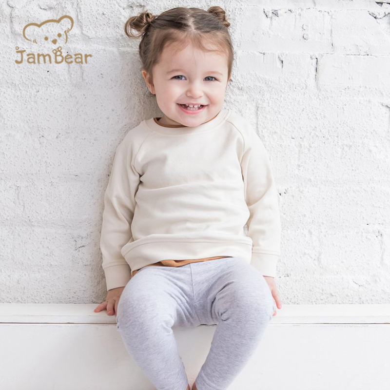 Sustainable sweatshirt toddler Bamboo Cotton winter Toddler pullover Fleece Crewneck for Baby pullover knit crewneck