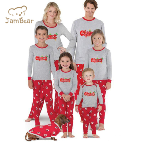 Christmas Family Matching Outfits Kids Mom Dad Santa Claus Family Pajamas Tops Pants 2pcs Set Family Matching Christmas Set