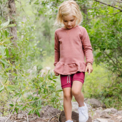 Sustainable Kids Peplum Crew Neck Bamboo Cotton Peplum sweatshirt Eco-friendly Children Sweatshirt Girl hoodie dress for kids